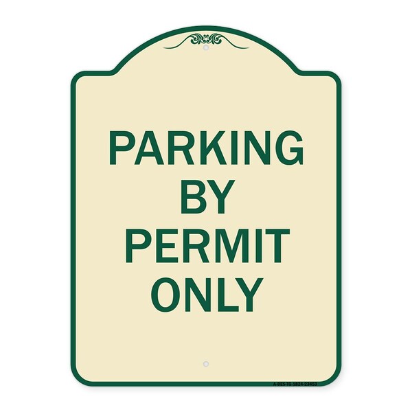 Parking by Permit Only Heavy-Gauge Aluminum Architectural Sign, 24" x 18", TG-1824-23453